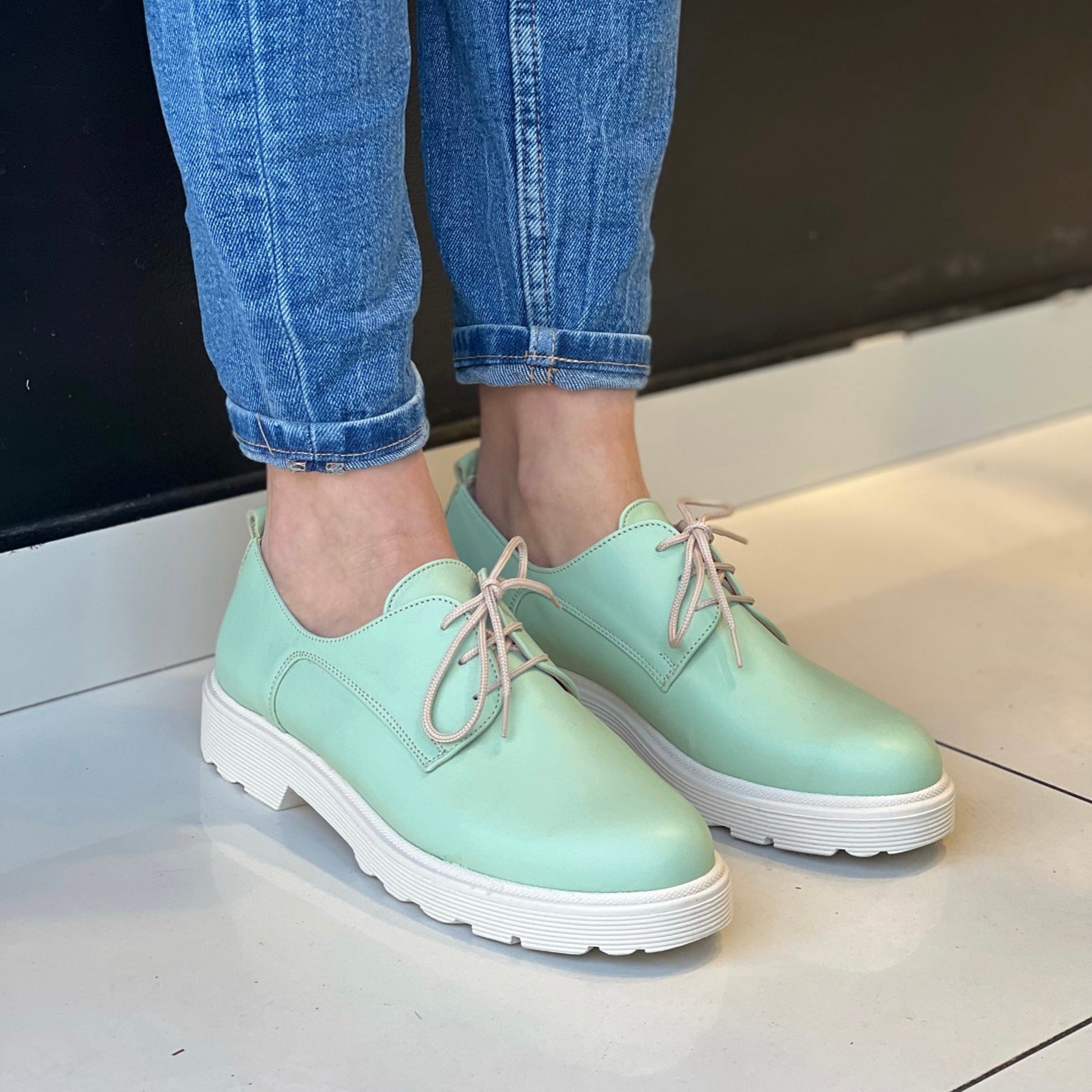 Δερμάτινα Oxfords MARA SHOES ΜΕΝΤΑ - 3000