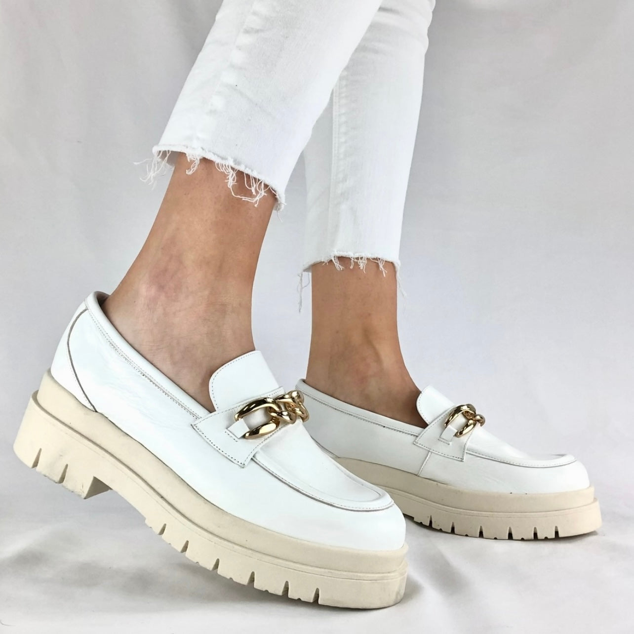 Δερμάτινα Loafers MARA SHOES ΛΕΥΚΟ - SS - 2608