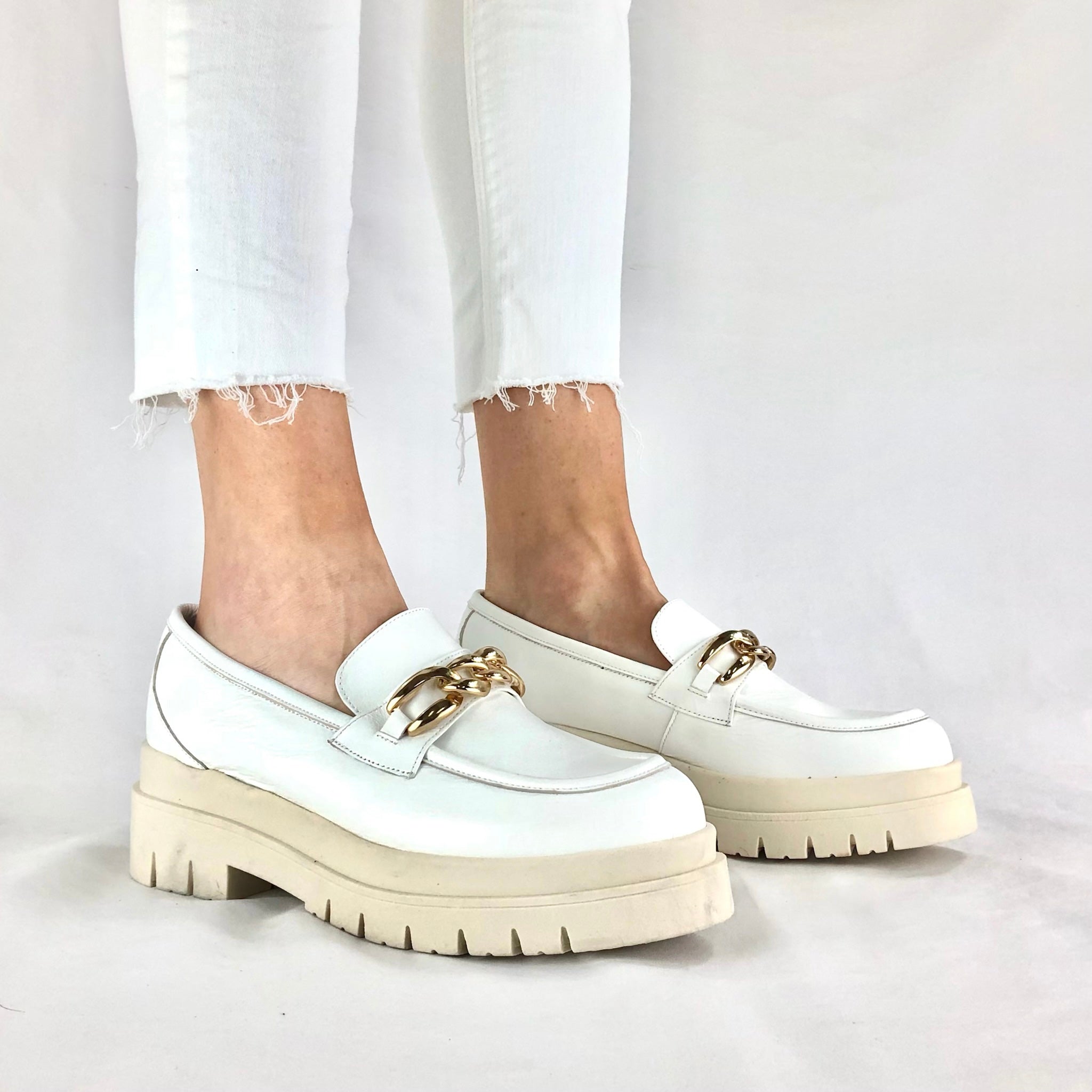 Δερμάτινα Loafers MARA SHOES ΛΕΥΚΟ - SS - 2608