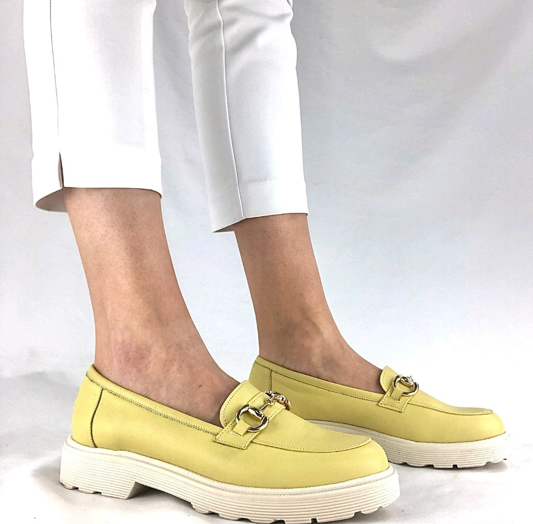 Δερμάτινα Loafers MARA SHOES ΚΙΤΡΙΝΟ- 3010