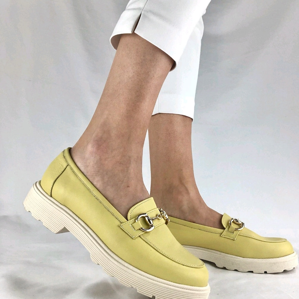 Δερμάτινα Loafers MARA SHOES ΚΙΤΡΙΝΟ- 3010